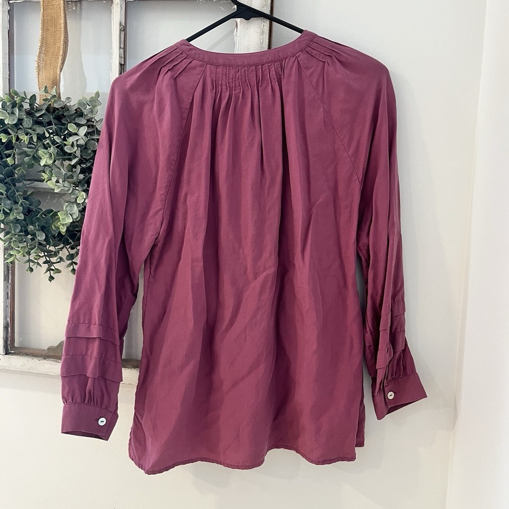 SOFT SURROUNDINGS Blouse Shirt Purple Top Linen Lyocell Blend Size S - Picture 5 of 6